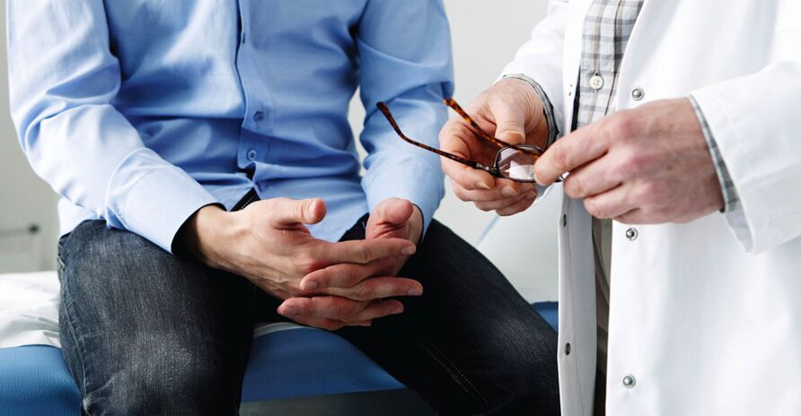 A patient with prostatitis at the doctor's appointment